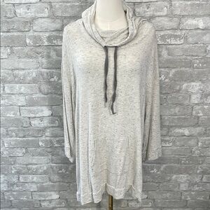 Koolaburra White and Blue Cowl Neck Sweater